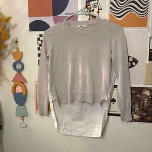 Madewell Beige and White Layered Sweater Blouse
